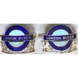 Pair of London Transport 'London Buses' (driving) Instructors' CAP BADGES, both are examples of