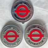 Selection (3) of London Transport Buses 1980s WALLET MEDALLIONS as issued to senior staff for