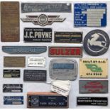 Quantity (28) of vehicle BODYPLATES, alloy and plastic, from a wide range of manufacturers including