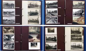 2 large albums of loose-mounted PHOTOGRAPHS/POSTCARDS compiled by the late Alan A Jackson, historian