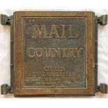 1920s bronze 'CUTLER' MAIL-CHUTE COVER 'Mail - Country', very probably from 55 Broadway, the