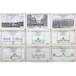Set (9 items) of 1904 DRAWINGS for a Suspended Railway for London as part of a submission to the