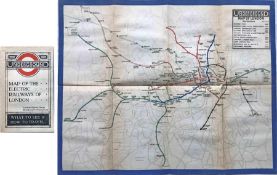 1919 London Underground MAP OF THE ELECTRIC RAILWAYS OF LONDON 'What to See & How to Travel' with