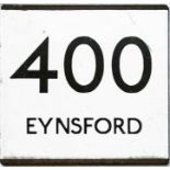 London Country bus stop enamel E-PLATE for route 400 destinated Eynsford. This mid-1970s incarnation