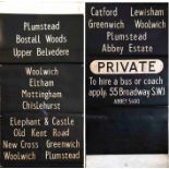 London Transport RT bus DESTINATION BLIND from Abbey Wood garage dated 21.3.66 and coded 'B' for the