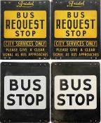 Pair of Bristol area double-sided BUS STOP FLAGS, the first of composite material and lettered 'City