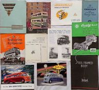 Selection (11) of 1930s-50s trolleybus, bus etc MANUFACTURERS' BROCHURES including English Electric,