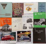 Selection (11) of 1930s-50s trolleybus, bus etc MANUFACTURERS' BROCHURES including English Electric,