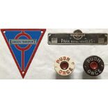 London Transport RT-type bus items comprising an enamel RADIATOR BADGE (unused), a Park Royal