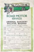 1929 London & North Eastern Railway (LNER) double-royal POSTER 'Road Motor Services' illustrated