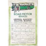 1929 London & North Eastern Railway (LNER) double-royal POSTER 'Road Motor Services' illustrated