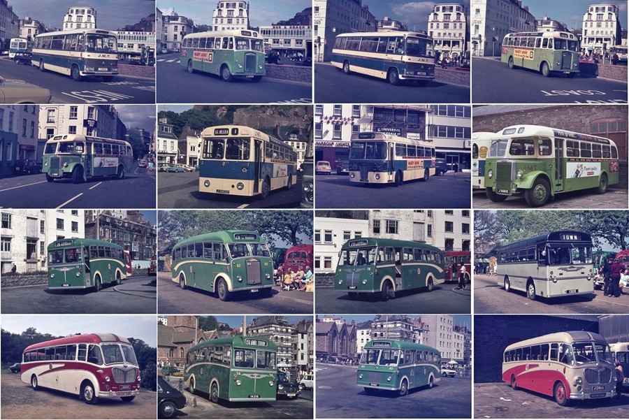 Large quantity (185) of 35mm Channel Islands (Jersey & Guernsey) bus & coach COLOUR SLIDES, all