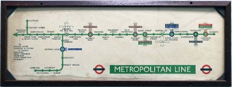 1930s/40s London Underground Metropolitan Line CAR DIAGRAM (date is obscured by frame) for