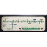 1930s/40s London Underground Metropolitan Line CAR DIAGRAM (date is obscured by frame) for