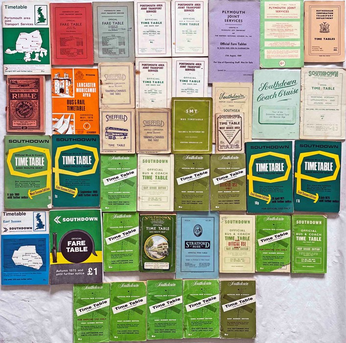 Quantity (41) of 1930s-70s bus TIMETABLE etc BOOKLETS for a wide range of operators from P-S and