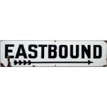 London Post Office Railway ENAMEL SIGN 'Eastbound' with 4-flighted directional arrow. Thought to