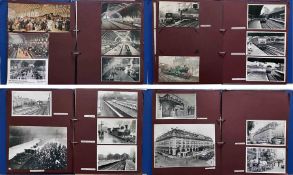 2 large albums of loose-mounted PHOTOGRAPHS/POSTCARDS compiled by the late Alan A Jackson, historian