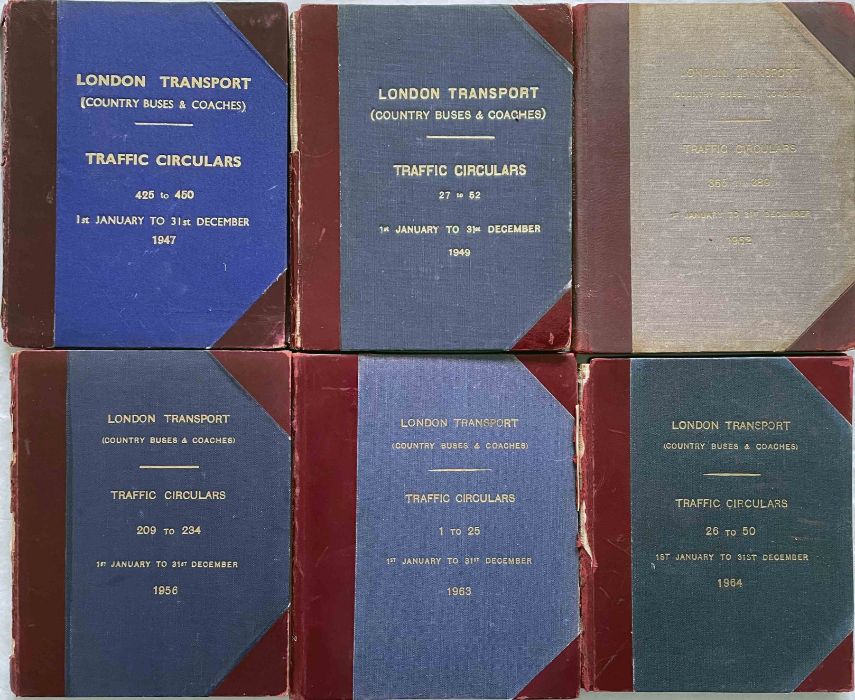 Selection (6) of 1940s-60s officially-bound volumes of London Transport Country Buses & Coaches