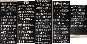 London Country DESTINATION BLIND for an RF from Dorking (DS) garage dated 7.75 and coded 'L' for the