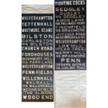 1950s Wolverhampton Corporation TROLLEYBUS DESTINATION BLIND. A complete blind in very good, ex-