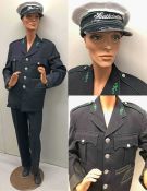 Southdown Motor Services female bus conductor's uniform - jacket with chrome buttons & SMS collar