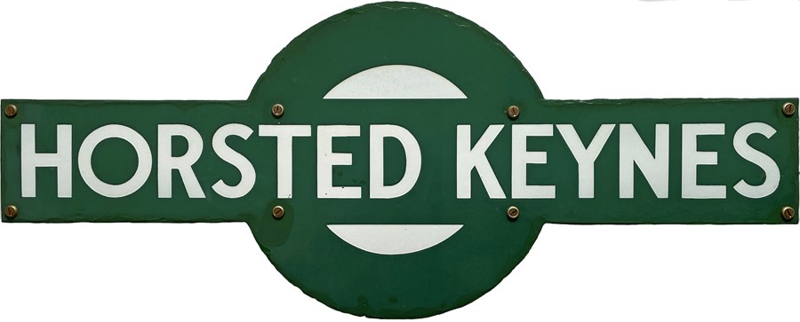 Southern Railway enamel STATION TARGET SIGN from Horsted Keynes, the junction on the former LB&SCR