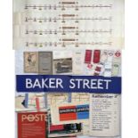 Quantity of London Underground ephemera including 4 x 1980s Bakerloo Line CAR DIAGRAMS (vgc),