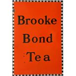 1950s/60s enamel ADVERTISING SIGN 'Brooke Bond Tea'. Size: 20" x 30" (51cm x 76cm). In very good