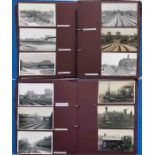 Large album of loose-mounted PHOTOGRAPHS/POSTCARDS compiled by the late Alan A Jackson,