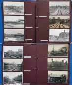 Large album of loose-mounted PHOTOGRAPHS/POSTCARDS compiled by the late Alan A Jackson,