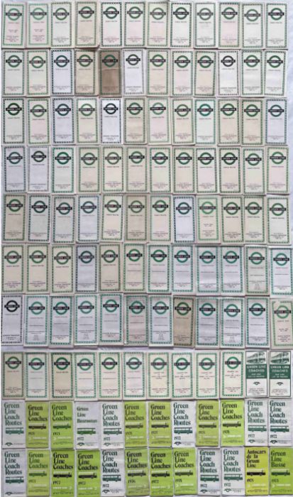 Very large quantity (120) of London Transport/London Country POCKET MAPS for Green Line Coaches from