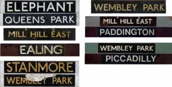 Selection (7) of London Underground CAB DESTINATION BOARDS, some double-sided. These are all