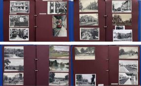 2 large albums of loose-mounted PHOTOGRAPHS/POSTCARDS compiled by the late Alan A Jackson, historian