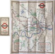 1928 London Underground POCKET MAP of the Electric Railways of London "What to see and how to