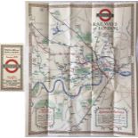 1928 London Underground POCKET MAP of the Electric Railways of London "What to see and how to