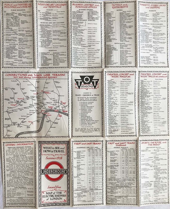 1928 London Underground POCKET MAP of the Electric Railways of London "What to see and how to - Image 2 of 2