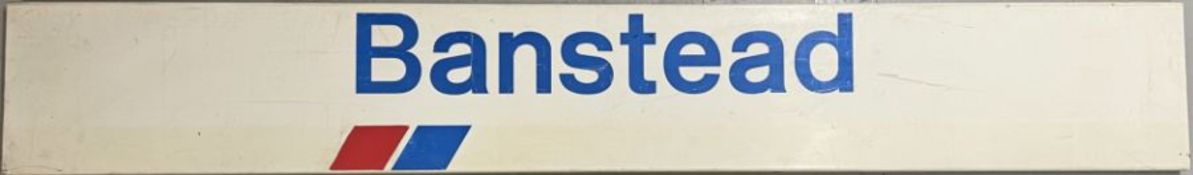 Network SouthEast STATION PLATFORM SIGN from Banstead on the former LB&SCR Epsom Downs line. The