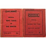 Pair of 1930s East Surrey Traction/General Country Services Southern Section TIMETABLE BOOKLETS