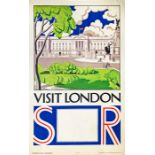 1930 Southern Railway double-royal POSTER 'Visit London' by 'F B' (unknown artist) with a