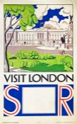 1930 Southern Railway double-royal POSTER 'Visit London' by 'F B' (unknown artist) with a