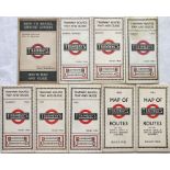 Selection (9) of 1920s/30s Underground Group Tramways POCKET MAPS comprising Summer Services 1921,