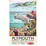 1958 British Railways (Western Region) double-royal POSTER 'Plymouth - delightful centre for