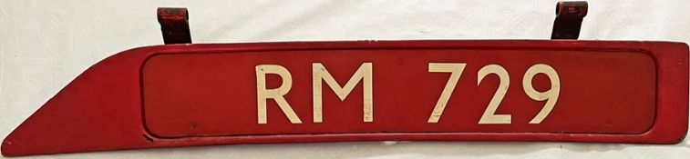 London Transport Routemaster bonnet FLEETNUMBER PLATE from RM 729. The original RM 729 entered