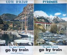 Pair of 1960s/70s French National Railways (SNCF) double royal POSTERS from the "To see France, go