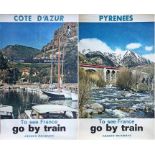 Pair of 1960s/70s French National Railways (SNCF) double royal POSTERS from the "To see France, go