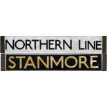 London Underground Standard or 1938 Tube Stock enamel CAB DESTINATION PLATE 'Northern Line' on a