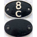 British Railways (Midland Region) cast-iron LOCOMOTIVE SHEDPLATE 8C used by Speke Junction from