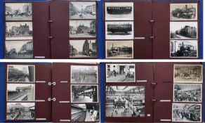 2 large albums of loose-mounted PHOTOGRAPHS/POSTCARDS compiled by the late Alan A Jackson, historian