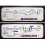 Pair of London Underground Metropolitan Line CAR DIAGRAMS from compartment stock, one c1950s, one