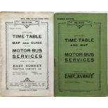 Pair of 1920s East Surrey Traction Co Ltd TIMETABLE BOOKLETS ("Official Time Table & Map of Motor-